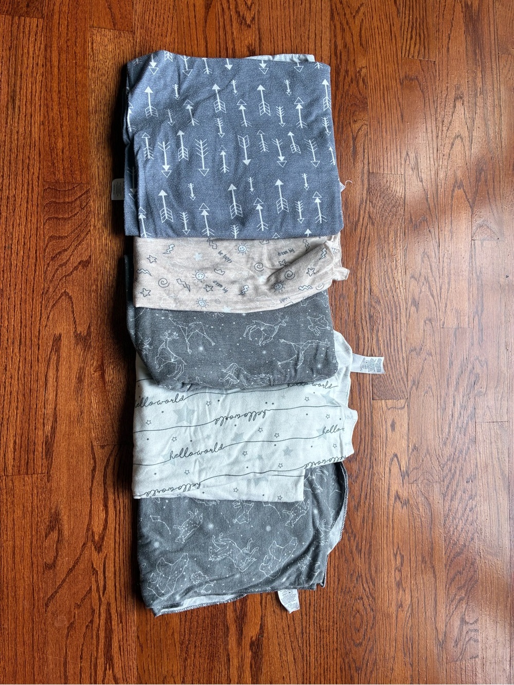 Lot of 5 Wonder Nation Receiving Swaddle Blankets Neutral Arrow Star